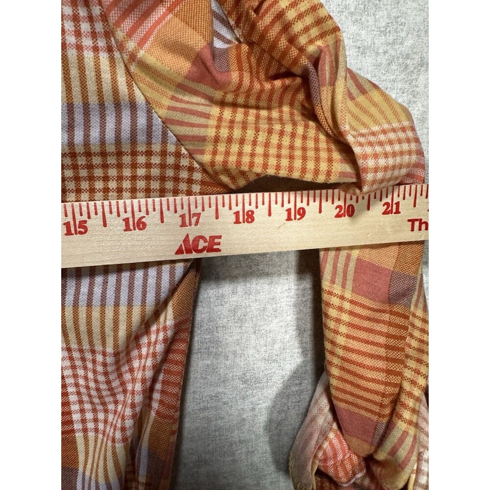 Modish Rebel Women Size Medium Orange Pink Plaid Button-Up Shirt - Picture 4 of 7